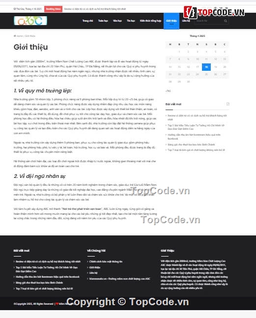 mầm non,Website Trường mầm non,Sharecode Website Trường mầm non cho bé